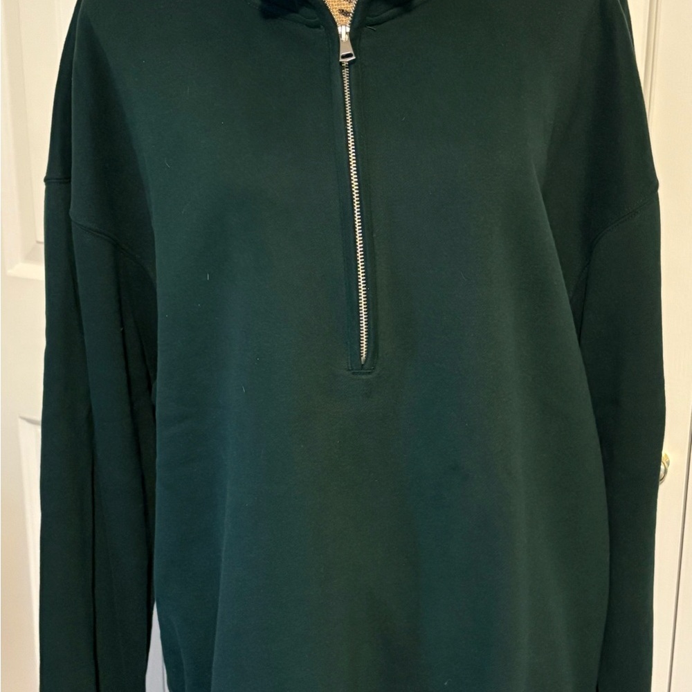 Abercrombie & Fitch Dark Green Zip-Up Sweater